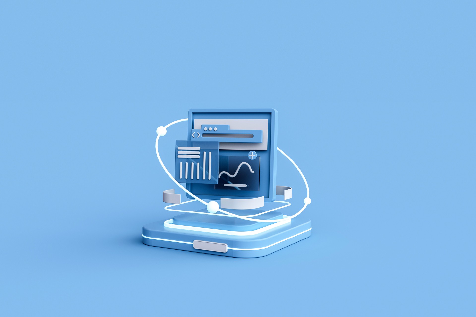 3D rendering of Business finance investment.